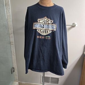 Harley-Davidson Men's Navy Blue Long Sleeve Shirt